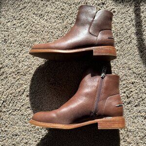 Like New Franco Sarto Brown Happily Leather Ankle Boots Size 8.5 Women's